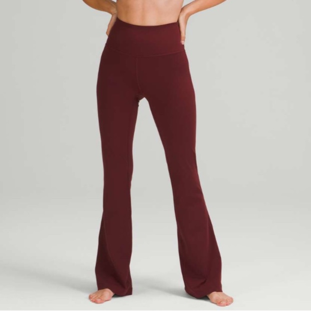 NEW Lululemon Groove Pant Flare Super High-Rise *Nulu - Red Merlot - 10